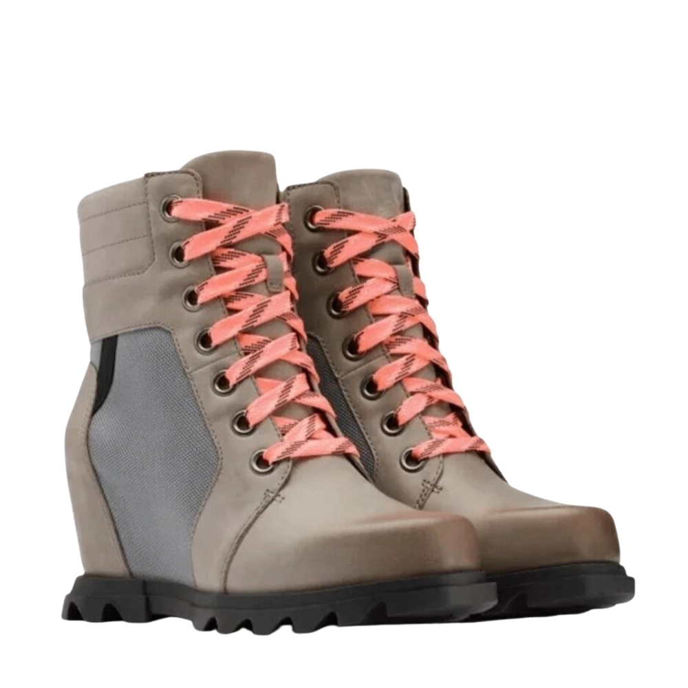Sorel Women's Gray and Pink Lace Up Boots
